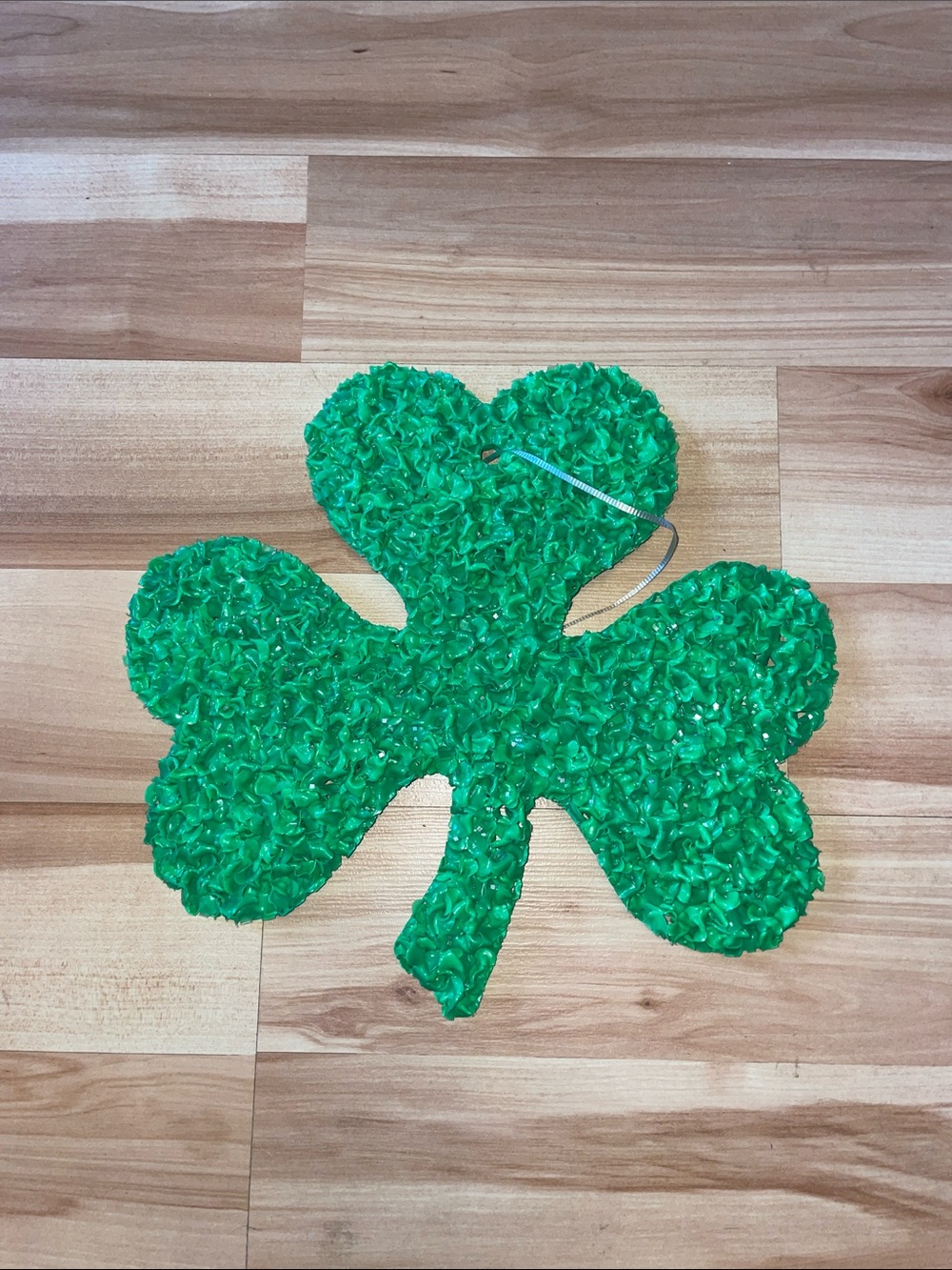 Vintage melted plastic popcorn shamrock